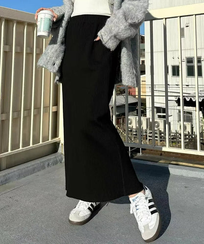 日本直送 Ribbed Tight Long Skirt - HLY &amp; CHOCCICO