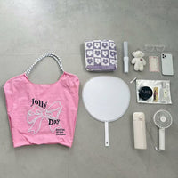日本直送Ribbon embroidered tote bag - HLY & CHOCCICO
