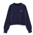 日本直送Ribbon Embroidery Short Length Knitted Cardiga - HLY & CHOCCICO