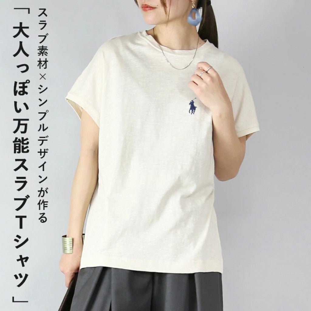 RL Cocoon Type Slub Cotton Cuff Ribbed Tee