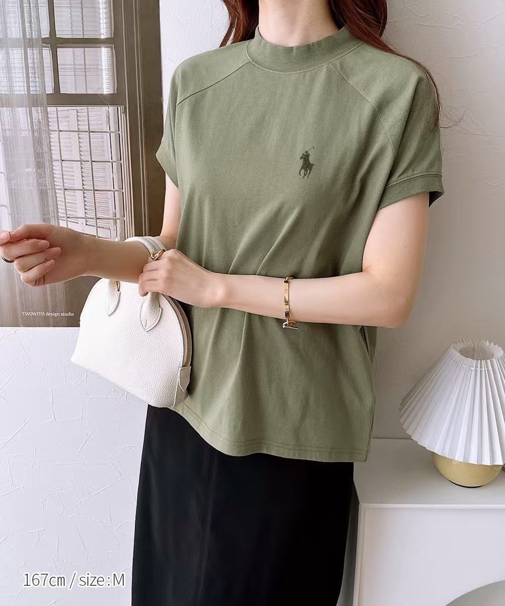 RL微高領刺繡Tee |6色入 - HLY & CHOCCICO