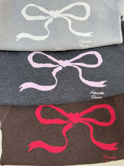 韓國潮牌RonRon 💕HEART RIBBON JACQUARD KNIT - HLY &amp; CHOCCICO
