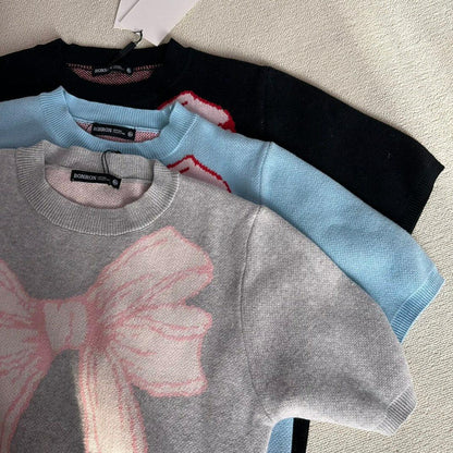 韓國潮牌RonRon knitted short sleeves - 3 Color - HLY &amp; CHOCCICO