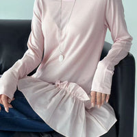 韓國直送Ruffled Hem Long Sleeve Top - HLY & CHOCCICO