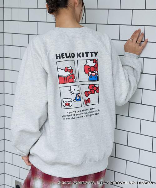 日本直送Sanrio embroidery assorted print oversized crew neck sweatshirt - HLY &amp; CHOCCICO