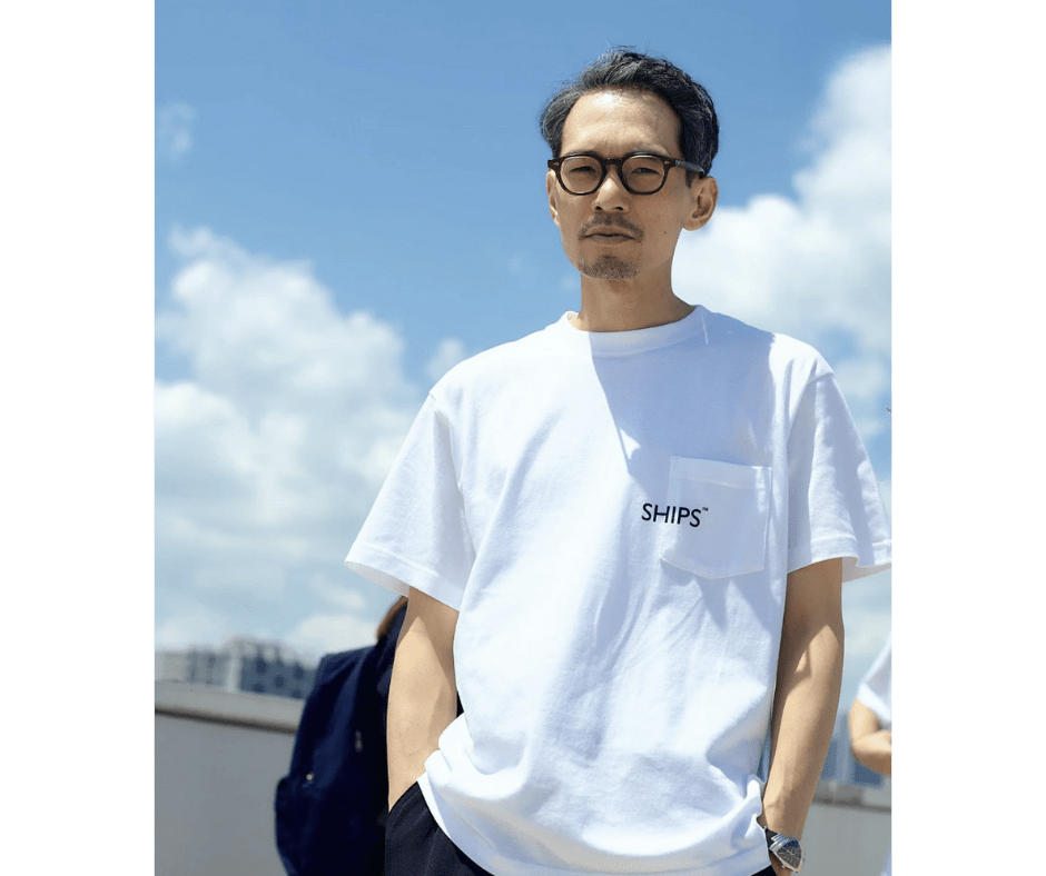 日本直送SHIPS Logo Print Pocket Tee