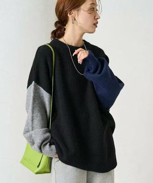 日本直送[限量版]Sleeve Crazy Over Knit Pullover