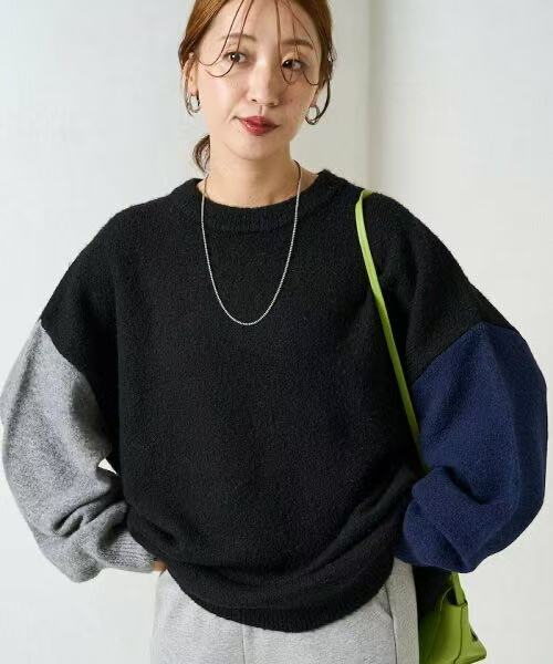 日本直送[限量版]Sleeve Crazy Over Knit Pullover