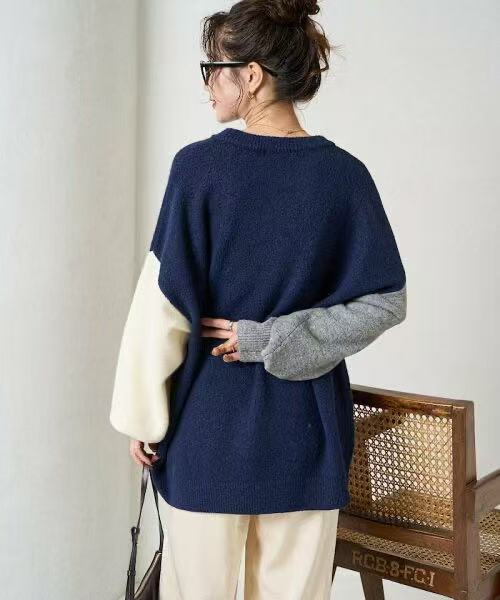 日本直送[限量版]Sleeve Crazy Over Knit Pullover - HLY & CHOCCICO