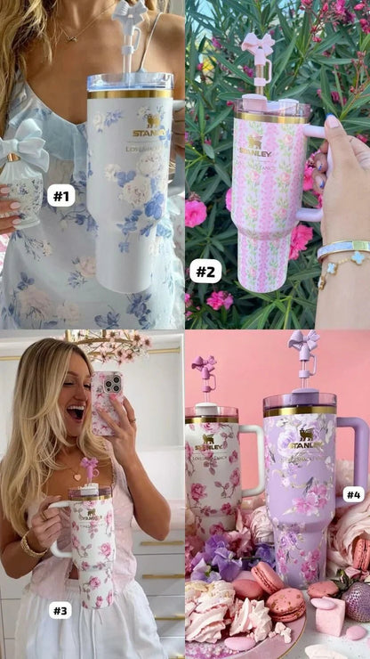 Stanley &amp; LoveShackFancy The Quencher 40oz - HLY &amp; CHOCCICO