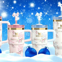 Stanley X LoveShack Fancy HOLIDAY Limited Edition Rosa Beaux Quencher 40oz - HLY & CHOCCICO