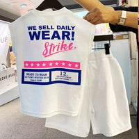 韓國南大門Strike Graphic Tee & Shorts Kids Set - HLY & CHOCCICO