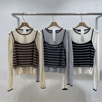 韓國直送Striped Overlay Top HLY & CHOCCICO