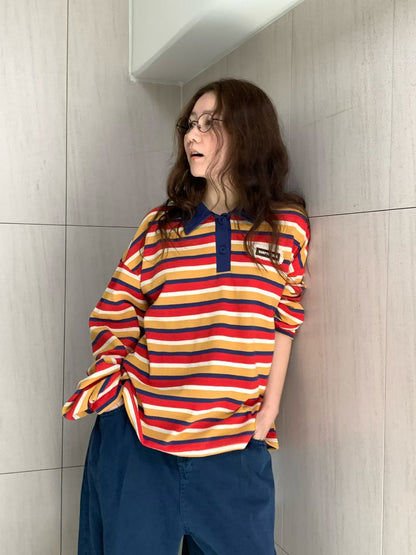 韓國直送Striped Polo Shirt 🎉👕 - HLY &amp; CHOCCICO