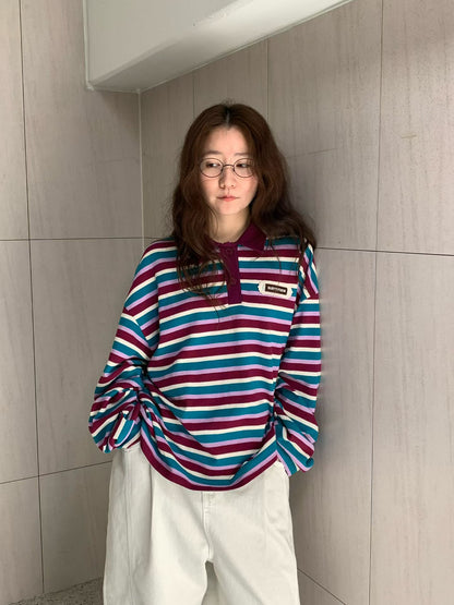 韓國直送Striped Polo Shirt 🎉👕 - HLY &amp; CHOCCICO