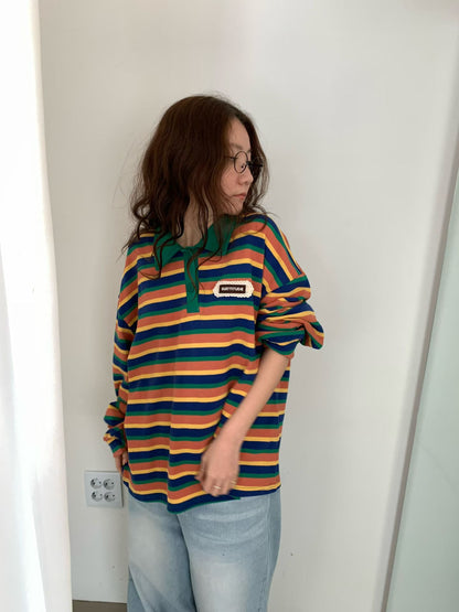 韓國直送Striped Polo Shirt 🎉👕 - HLY &amp; CHOCCICO