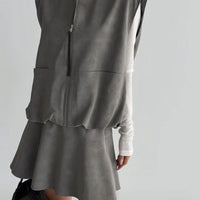 韓國直送Suede Zip-Up Vest ／ A-Line Suede Skirt - HLY & CHOCCICO