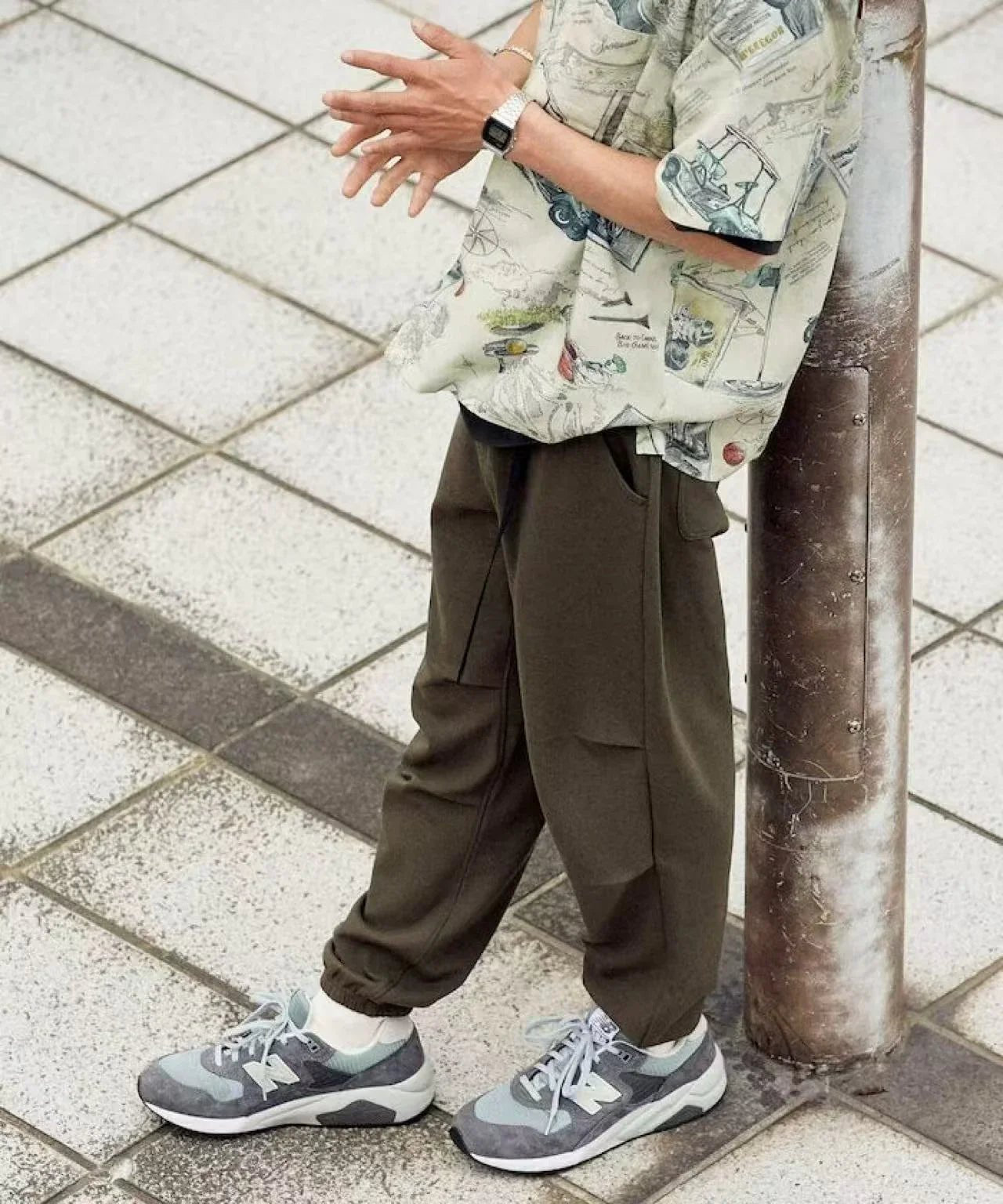 日本直送Summer Knit Relaxed Fit Waving Jogger Pants - HLY &amp; CHOCCICO