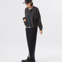 Three -Tone Sweat Cardigan - HLY & CHOCCICO