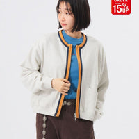Three -Tone Sweat Cardigan - HLY & CHOCCICO