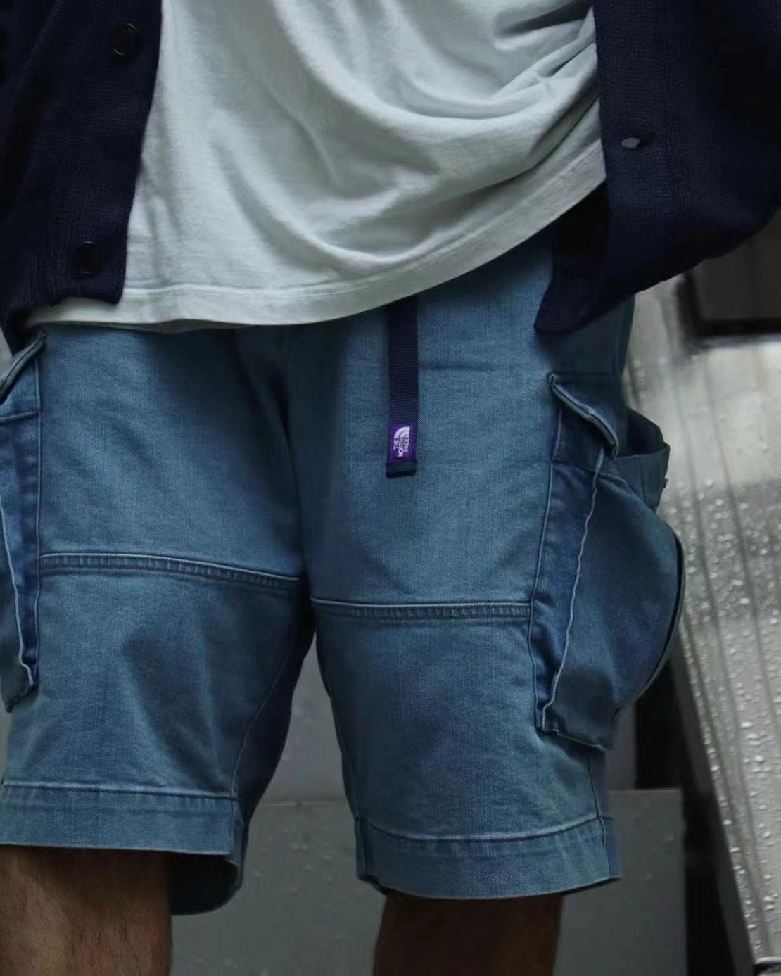 TNF PURPLE LABEL Webbing Belt Denim Cargo Shorts NT4308N - HLY & CHOCCICO