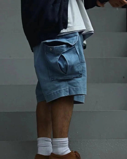 TNF PURPLE LABEL Webbing Belt Denim Cargo Shorts NT4308N - HLY &amp; CHOCCICO