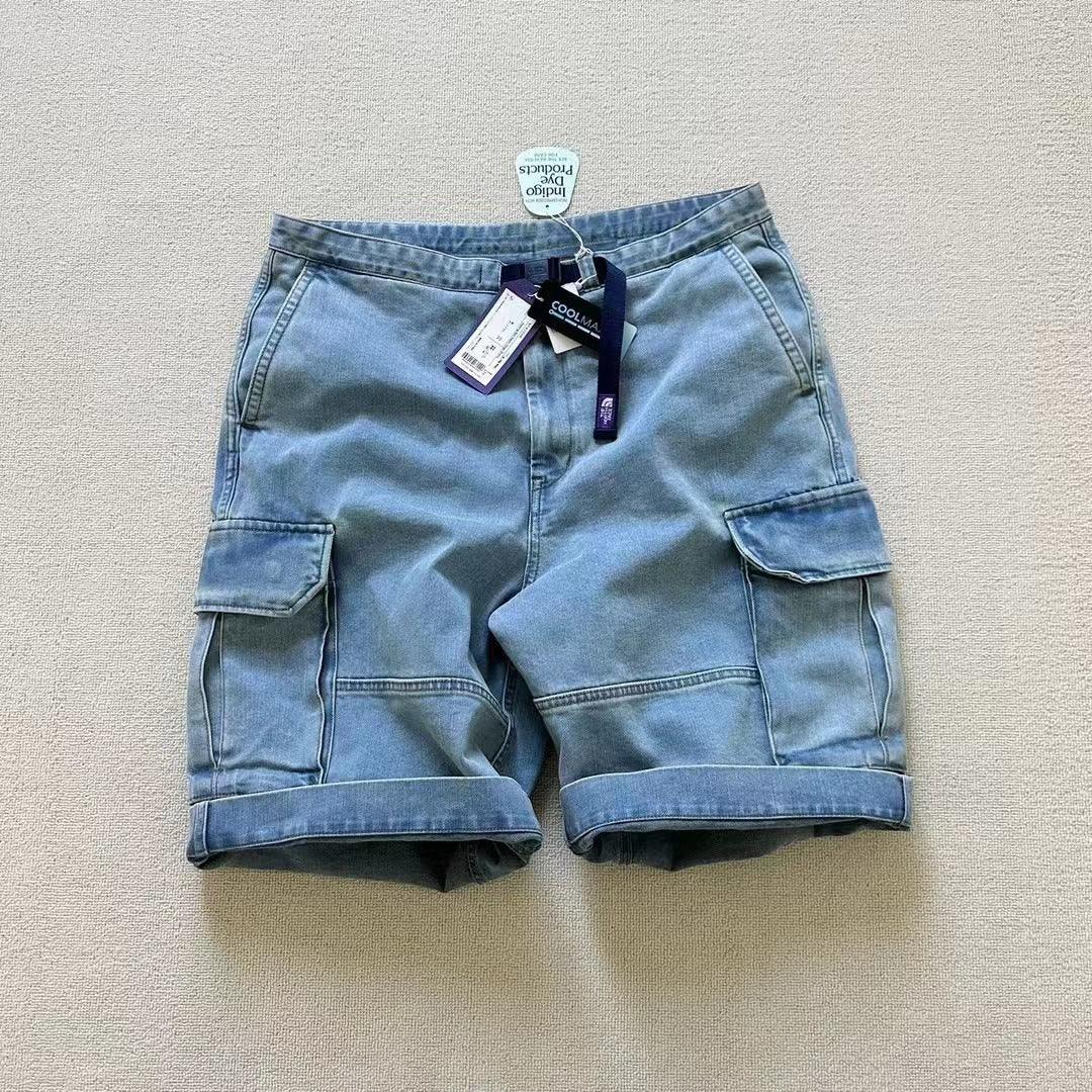 TNF PURPLE LABEL Webbing Belt Denim Cargo Shorts NT4308N - HLY &amp; CHOCCICO