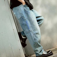 TRIBAL DENIM SARROUEL PANTS - HLY & CHOCCICO