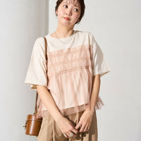 Tulle Ruffle Docking Short Sleeve T-Shirt - HLY & CHOCCICO