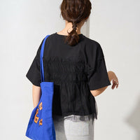 Tulle Ruffle Docking Short Sleeve T-Shirt - HLY & CHOCCICO