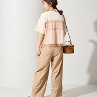 Tulle Ruffle Docking Short Sleeve T-Shirt - HLY & CHOCCICO