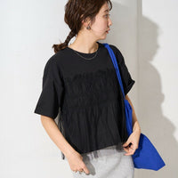 Tulle Ruffle Docking Short Sleeve T-Shirt - HLY & CHOCCICO