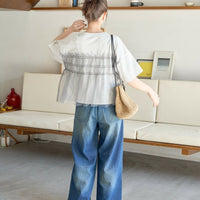 Tulle Ruffle Docking Short Sleeve T-Shirt - HLY & CHOCCICO