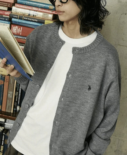 日本直送 U.S. POLO ASSN.別注 CREW NECK KNIT CARDIGAN - HLY &amp; CHOCCICO