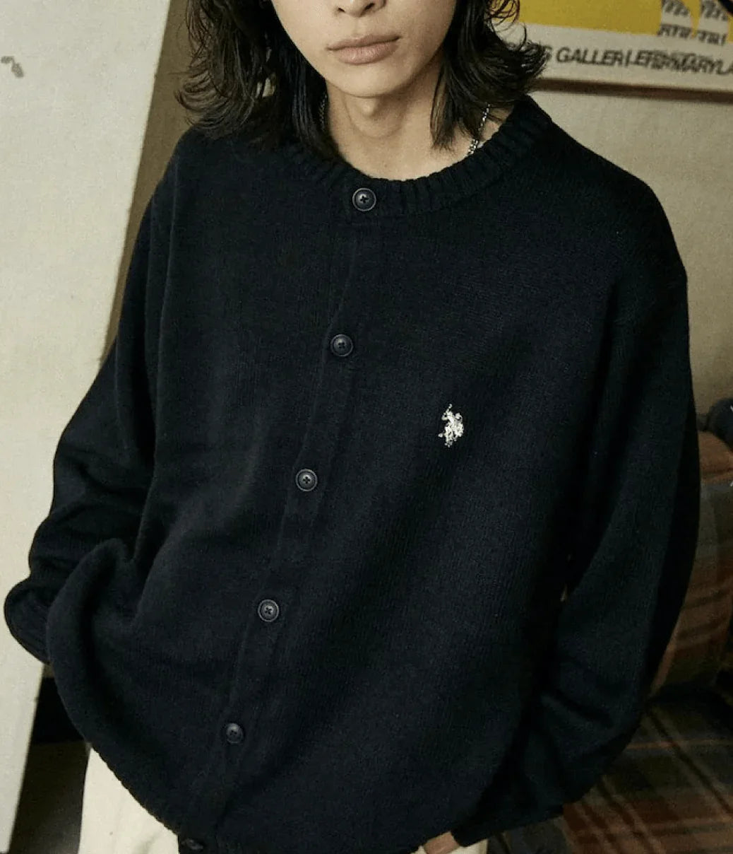 日本直送 U.S. POLO ASSN.別注 CREW NECK KNIT CARDIGAN - HLY &amp; CHOCCICO