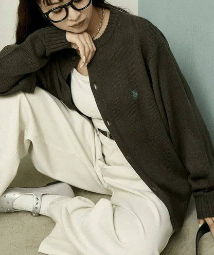 日本直送 U.S. POLO ASSN.別注 CREW NECK KNIT CARDIGAN - HLY &amp; CHOCCICO