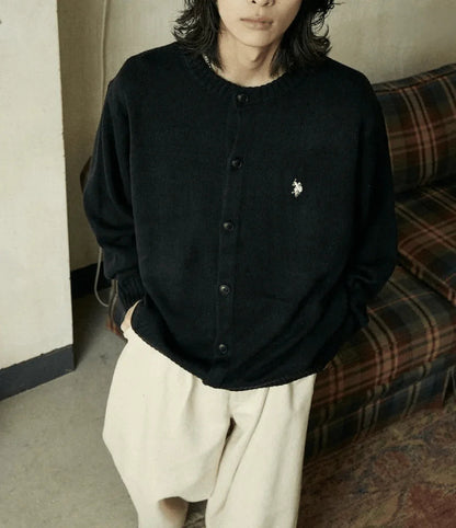 日本直送 U.S. POLO ASSN.別注 CREW NECK KNIT CARDIGAN - HLY &amp; CHOCCICO