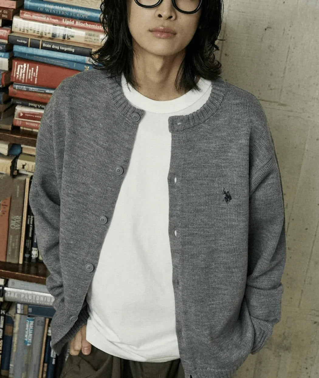 日本直送 U.S. POLO ASSN.別注 CREW NECK KNIT CARDIGAN - HLY &amp; CHOCCICO