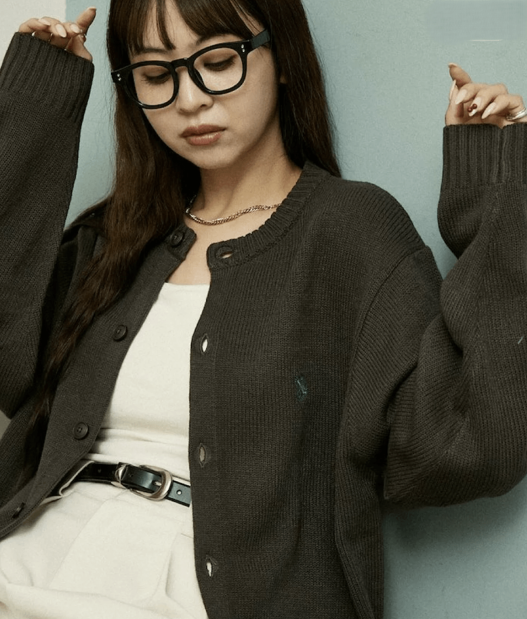 日本直送 U.S. POLO ASSN.別注 CREW NECK KNIT CARDIGAN - HLY & CHOCCICO