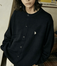 日本直送 U.S. POLO ASSN.別注 CREW NECK KNIT CARDIGAN - HLY & CHOCCICO