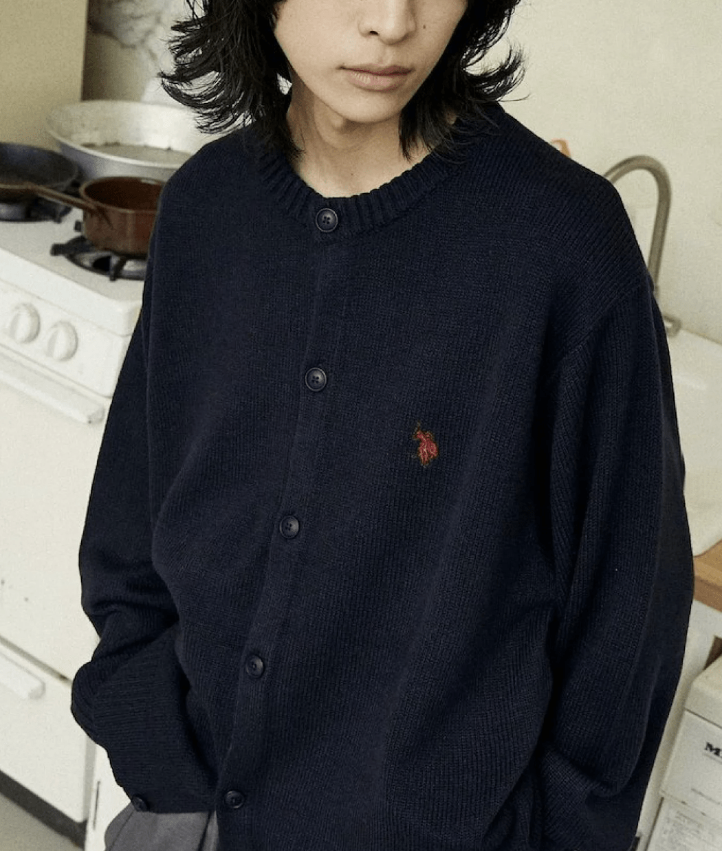 日本直送 U.S. POLO ASSN.別注 CREW NECK KNIT CARDIGAN - HLY & CHOCCICO