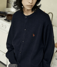 日本直送 U.S. POLO ASSN.別注 CREW NECK KNIT CARDIGAN - HLY & CHOCCICO