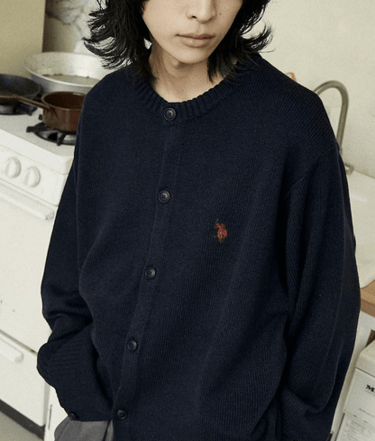 日本直送 U.S. POLO ASSN.別注 CREW NECK KNIT CARDIGAN - HLY &amp; CHOCCICO