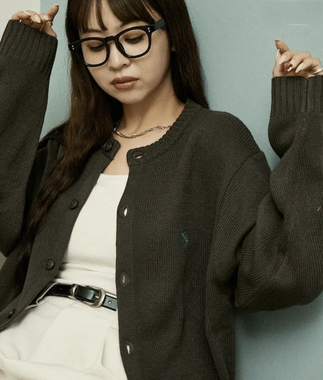 日本直送 U.S. POLO ASSN.別注 CREW NECK KNIT CARDIGAN - HLY &amp; CHOCCICO