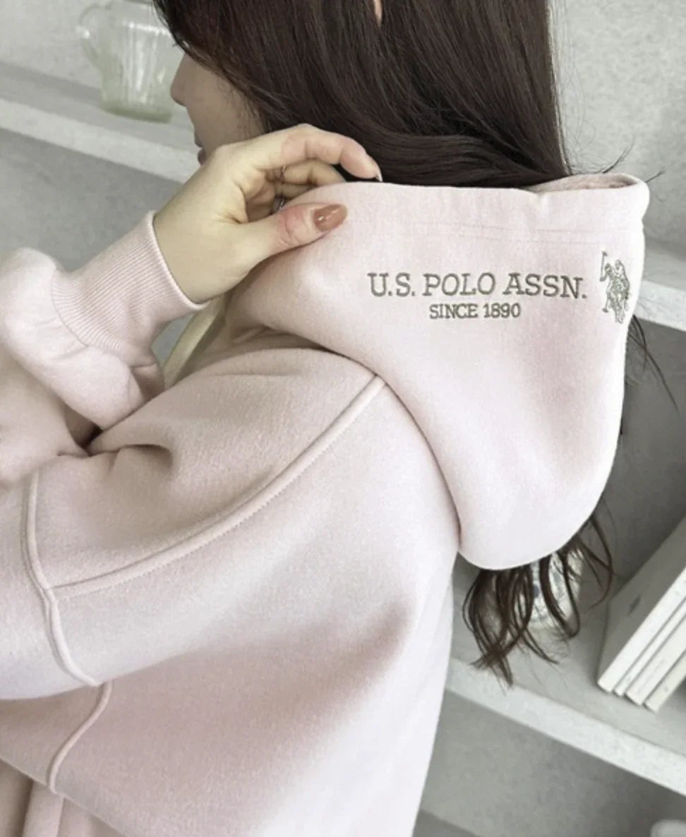 日本直送【U.S. POLO ASSN.】 Hood Embroidery Lining Brushed Hoodie - HLY &amp; CHOCCICO