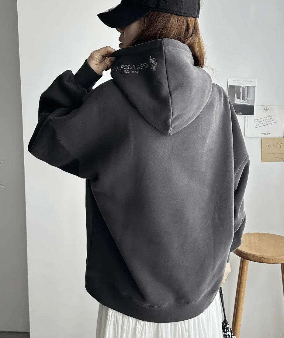 日本直送【U.S. POLO ASSN.】 Hood Embroidery Lining Brushed Hoodie - HLY &amp; CHOCCICO