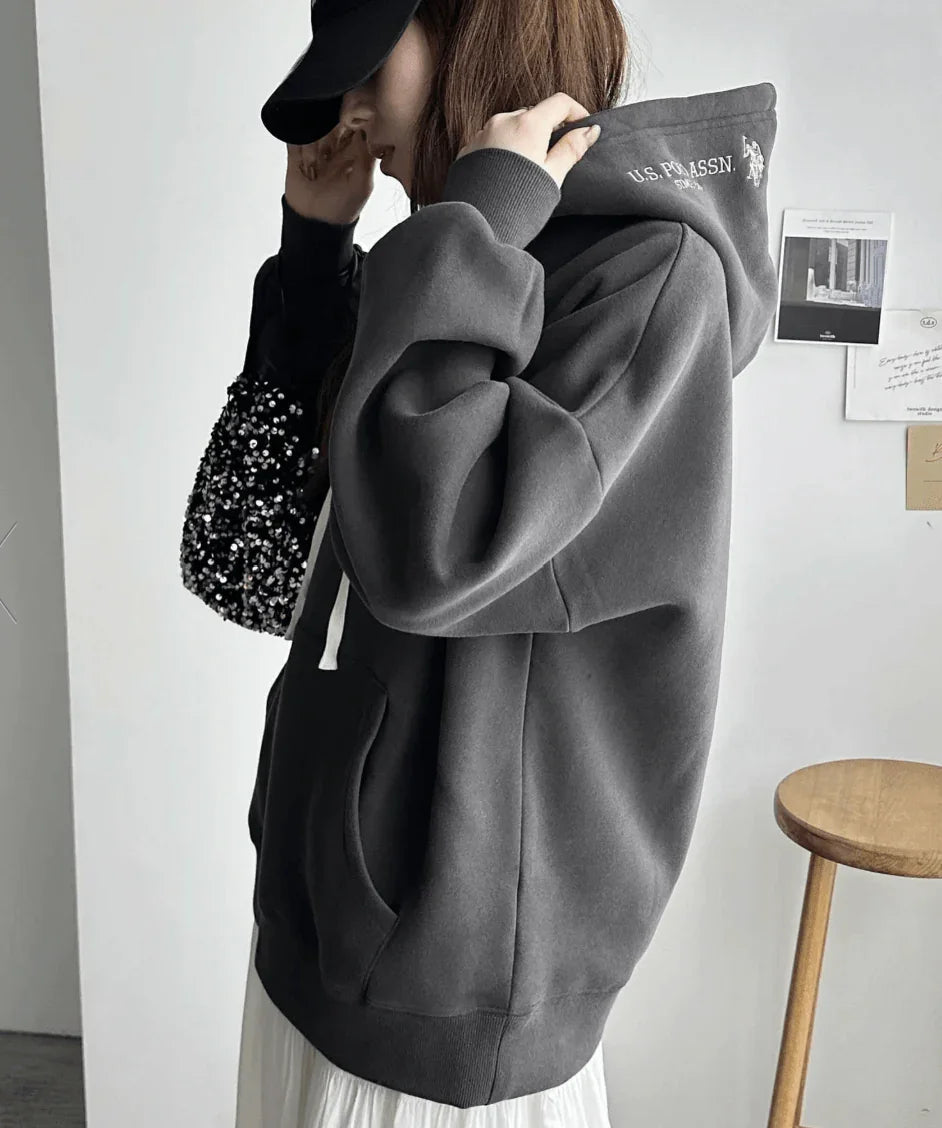 日本直送【U.S. POLO ASSN.】 Hood Embroidery Lining Brushed Hoodie - HLY &amp; CHOCCICO