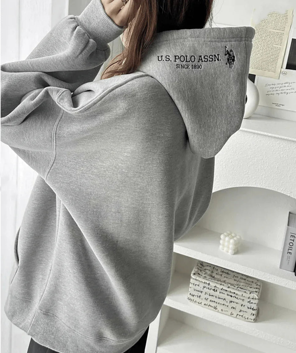 日本直送【U.S. POLO ASSN.】 Hood Embroidery Lining Brushed Hoodie - HLY &amp; CHOCCICO