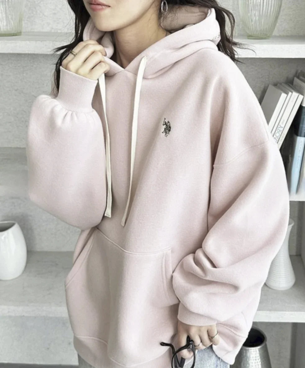 日本直送【U.S. POLO ASSN.】 Hood Embroidery Lining Brushed Hoodie - HLY &amp; CHOCCICO