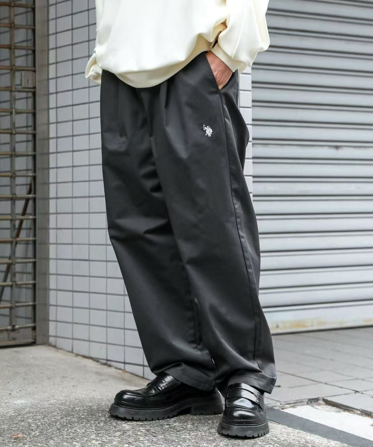 日本直送U.S. POLO ASSN Logo Embroidery Balloon Silhouette Chef Pants - HLY & CHOCCICO
